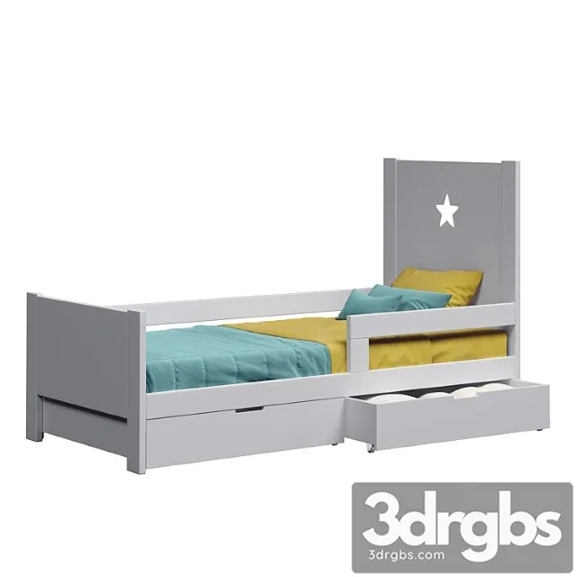 Cot with Drawers for Storage Dream House Kids 3D Model Free