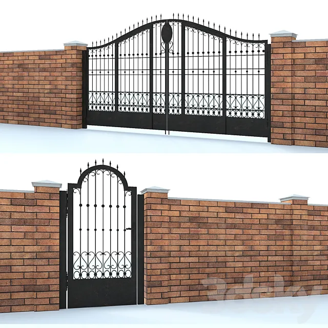 Cottage fence 3D Model