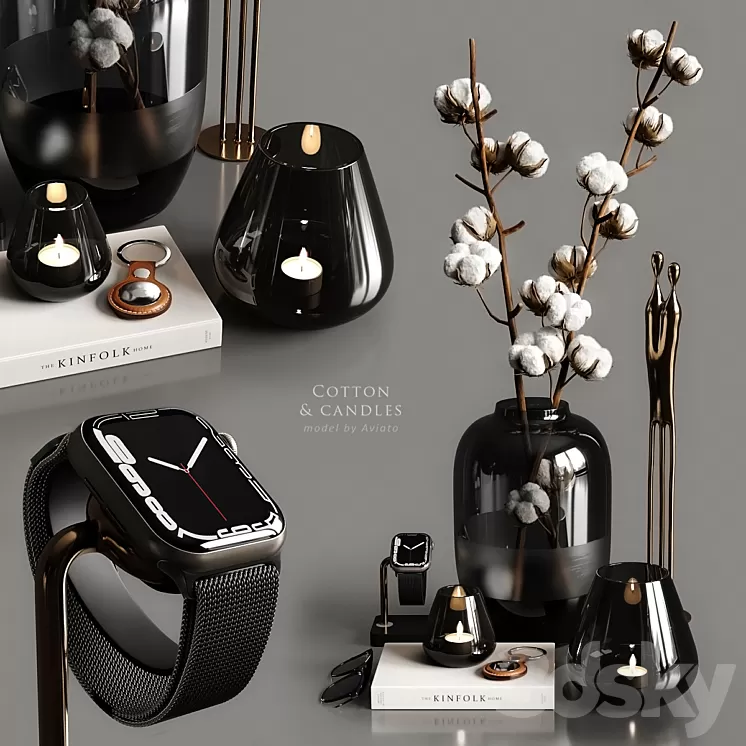 Cotton & candles 3D Model Free