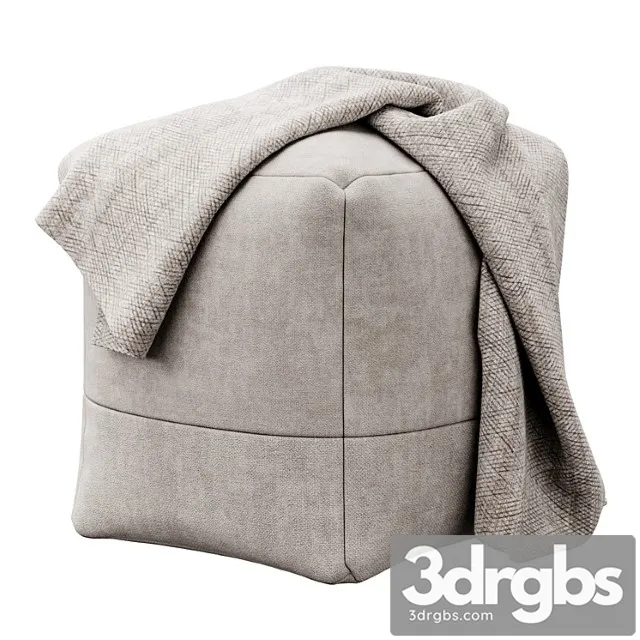 Cotton Canvas Square Pouf By Westelm 3D Model Free