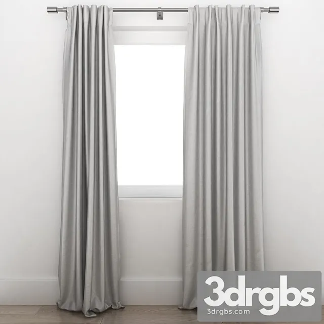 Cotton luster velvet curtain 3D Model Free