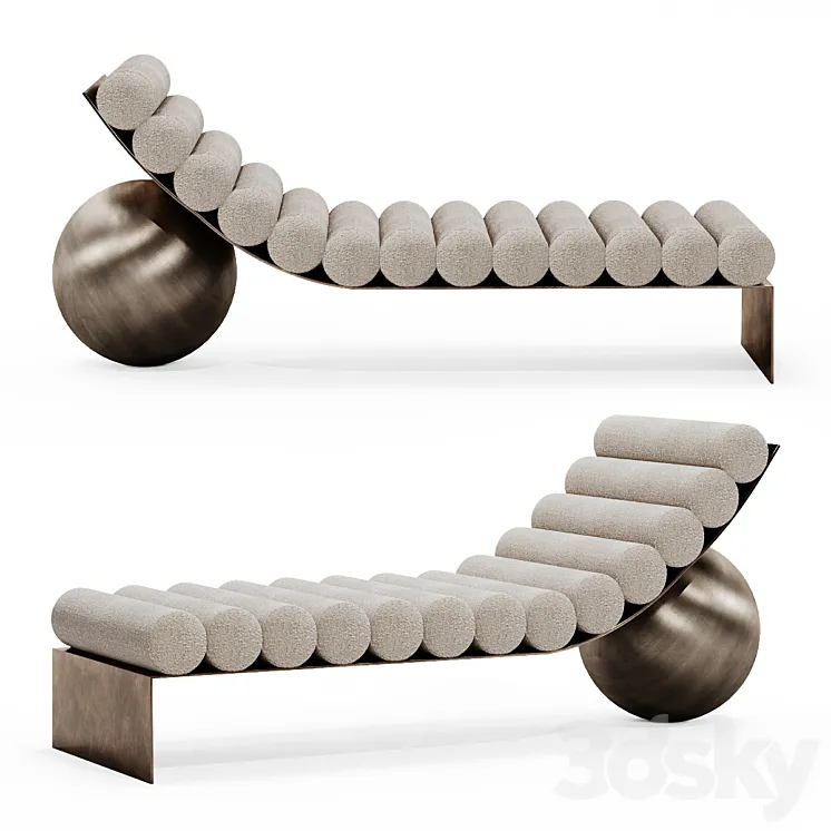 Couch / Anna Karlin - Curved chaise 3D Model Free