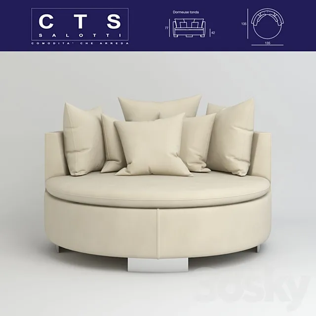 Couch EGEO CTS SALOTTI 2010 DOR 135 3D Model