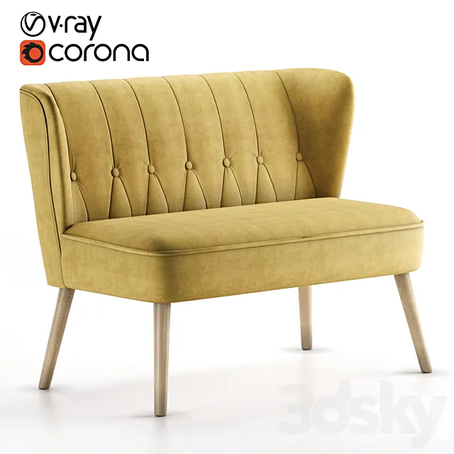 Couch Forney Barhat Amber 3D Model