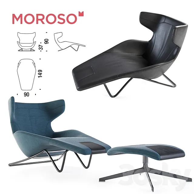Couch Moroso take a line for a walk chaise longue 3D Model