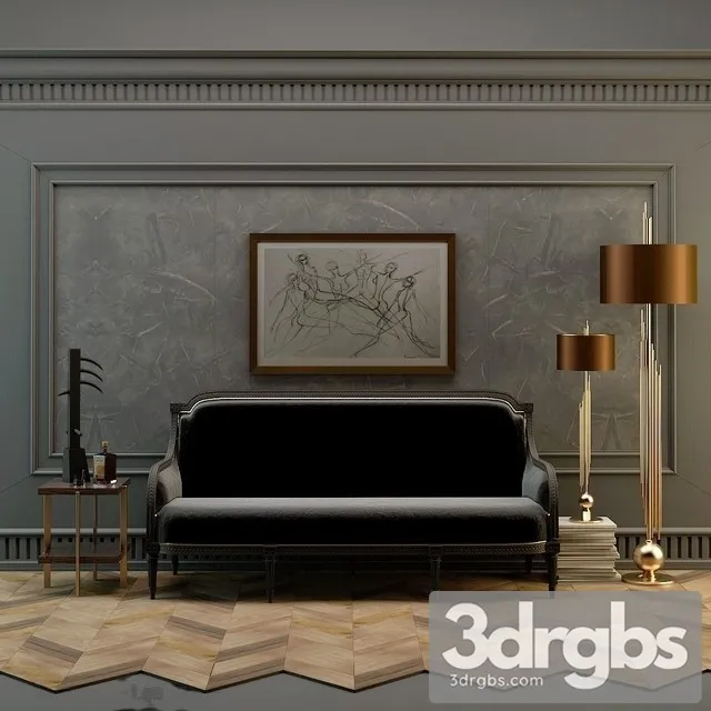 Couch Set 3D Model Free