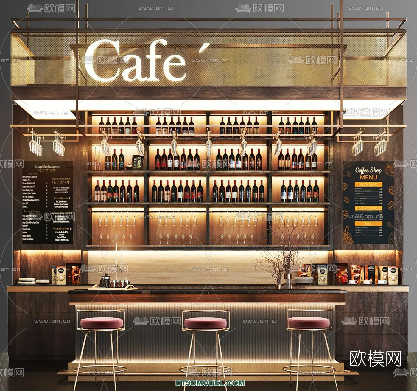 Counter - Bar - Interior Design 3D Model - 001