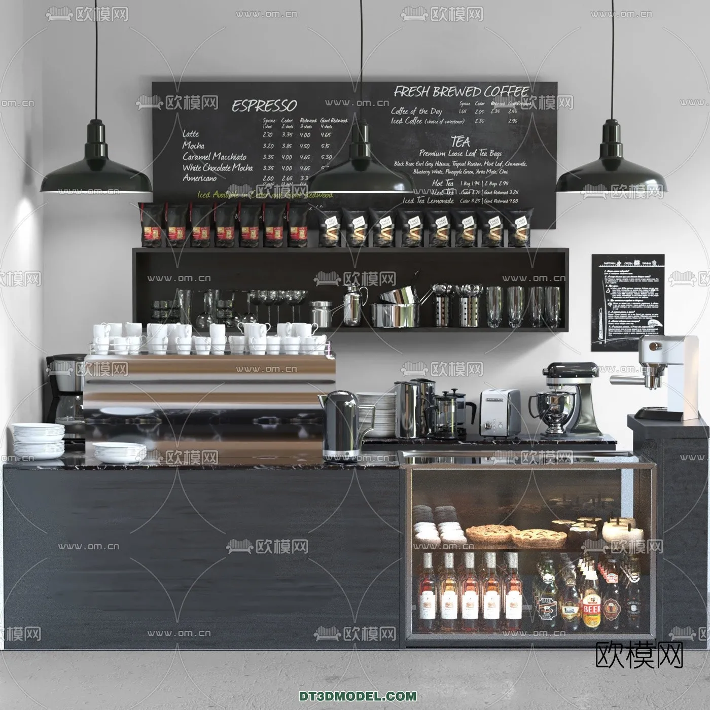 Counter - Bar - Interior Design 3D Model - 002