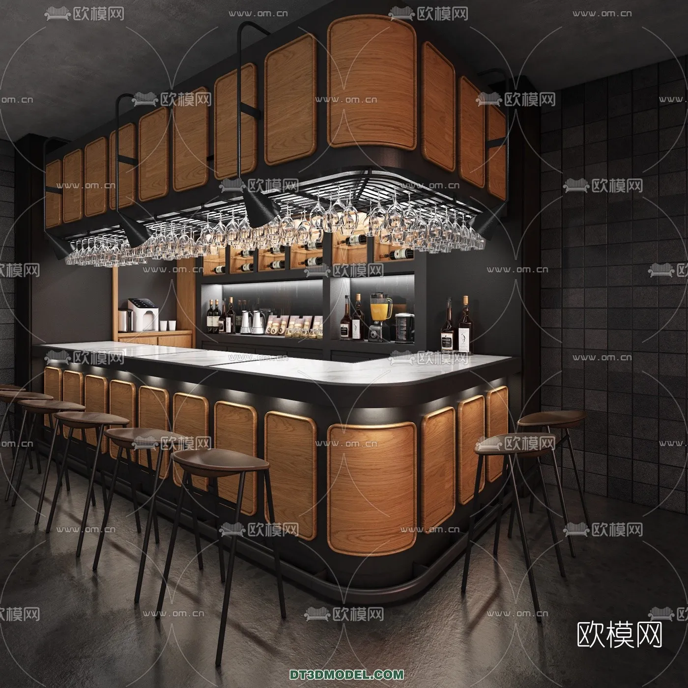 Counter - Bar - Interior Design 3D Model - 003