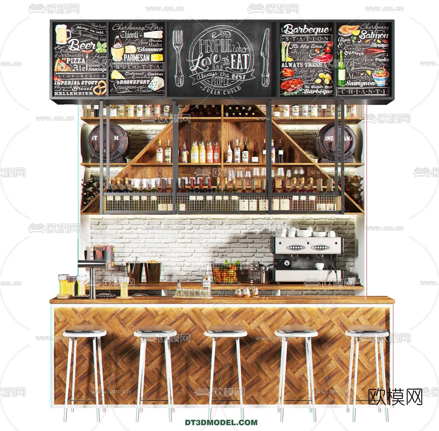 Counter - Bar - Interior Design 3D Model - 008