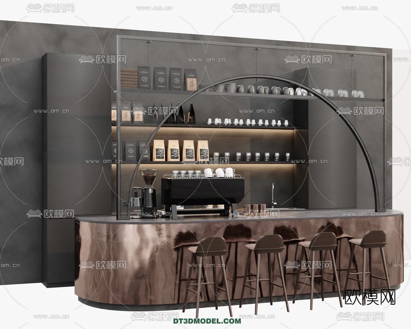 Counter - Bar - Interior Design 3D Model - 011