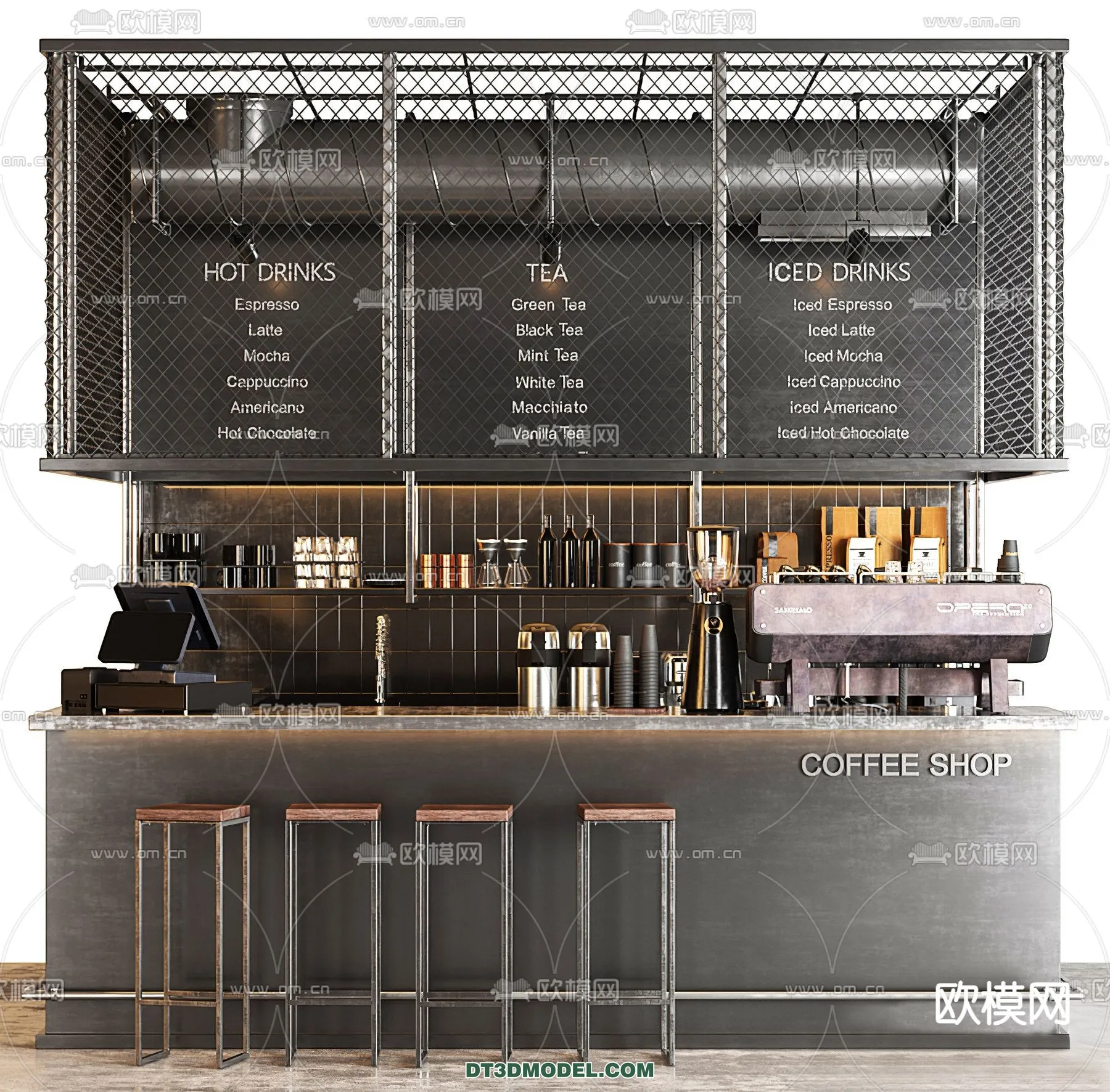 Counter - Bar - Interior Design 3D Model - 015