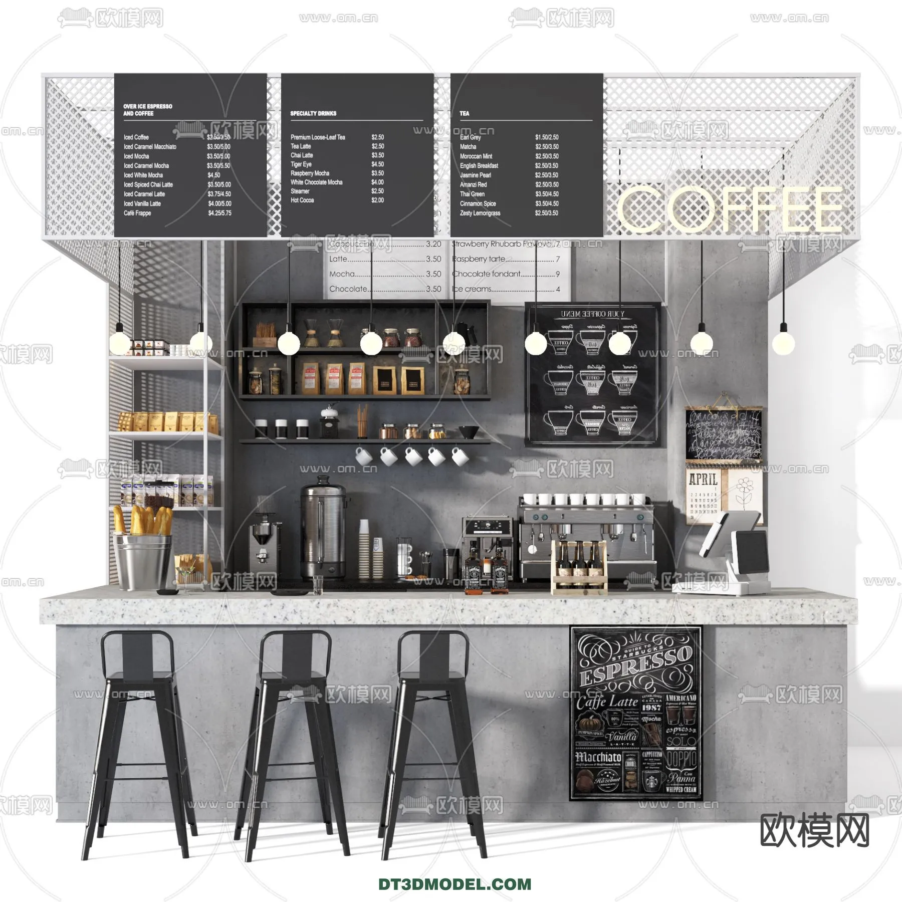 Counter - Bar - Interior Design 3D Model - 016