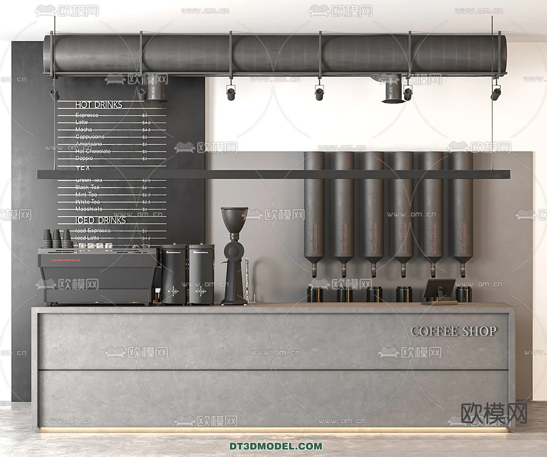 Counter - Bar - Interior Design 3D Model - 017
