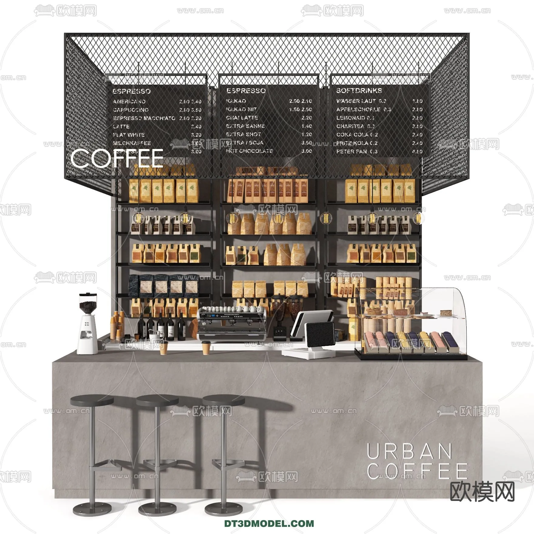 Counter - Bar - Interior Design 3D Model - 019