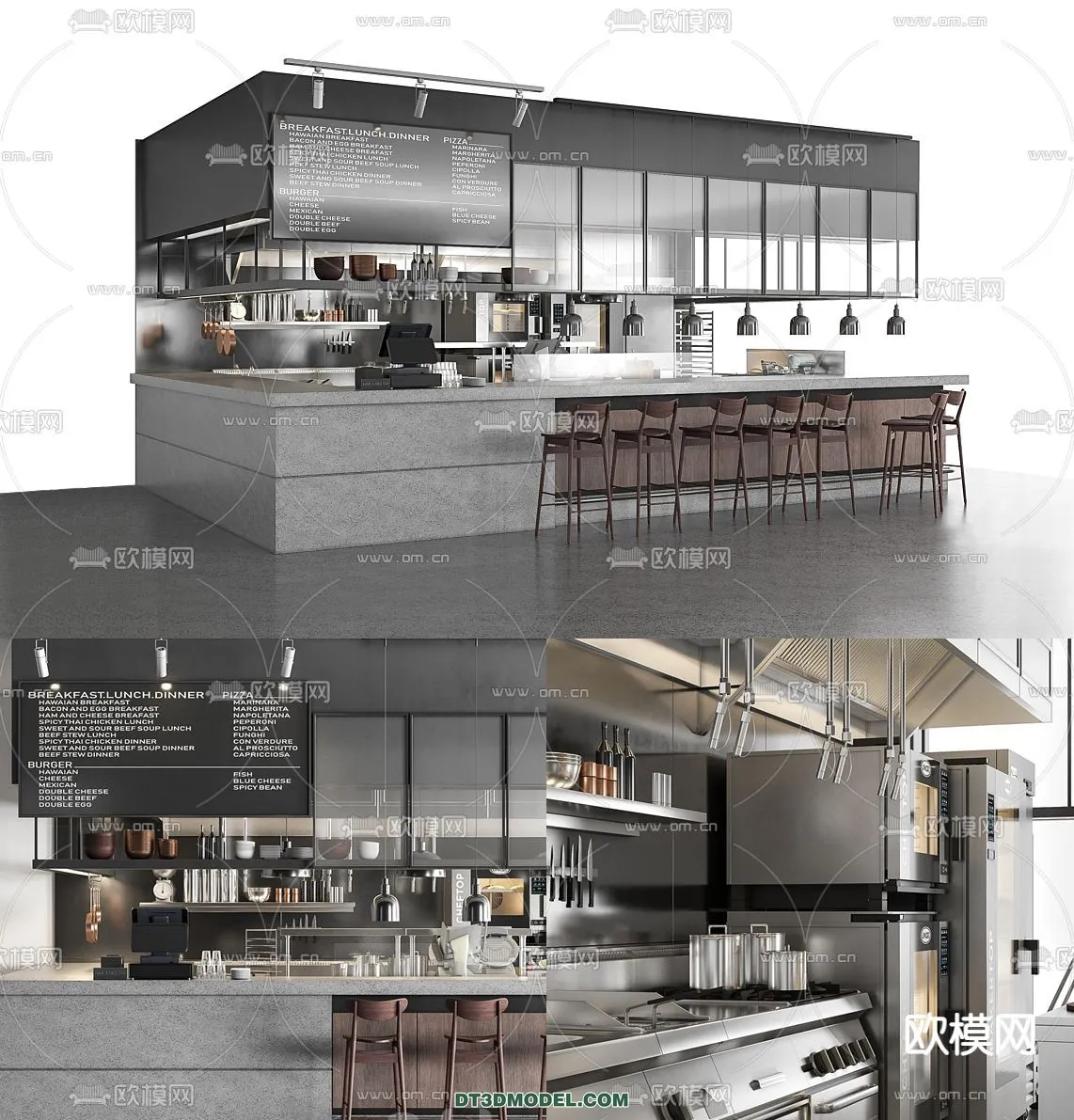 Counter - Bar - Interior Design 3D Model - 025