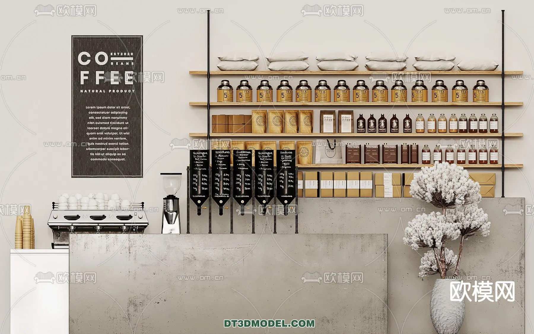 Counter - Bar - Interior Design 3D Model - 027