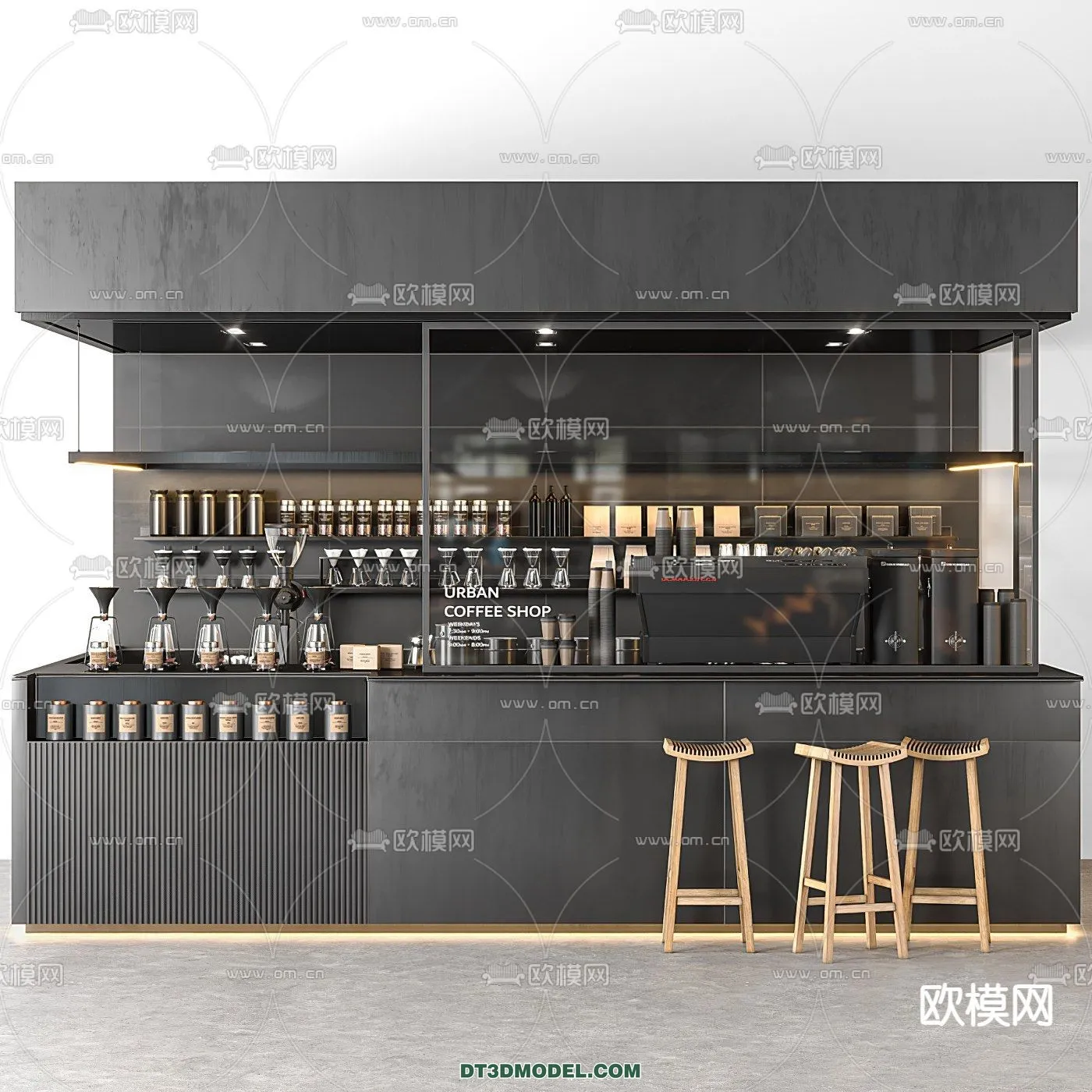 Counter - Bar - Interior Design 3D Model - 028