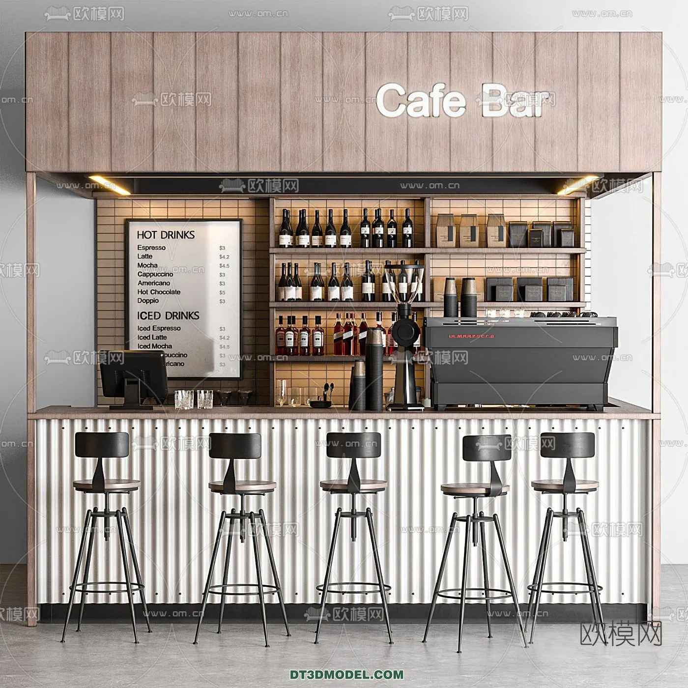 Counter - Bar - Interior Design 3D Model - 029