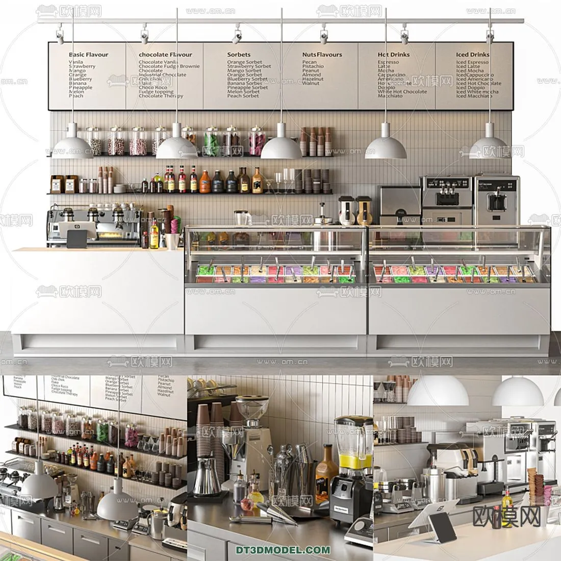 Counter - Bar - Interior Design 3D Model - 032