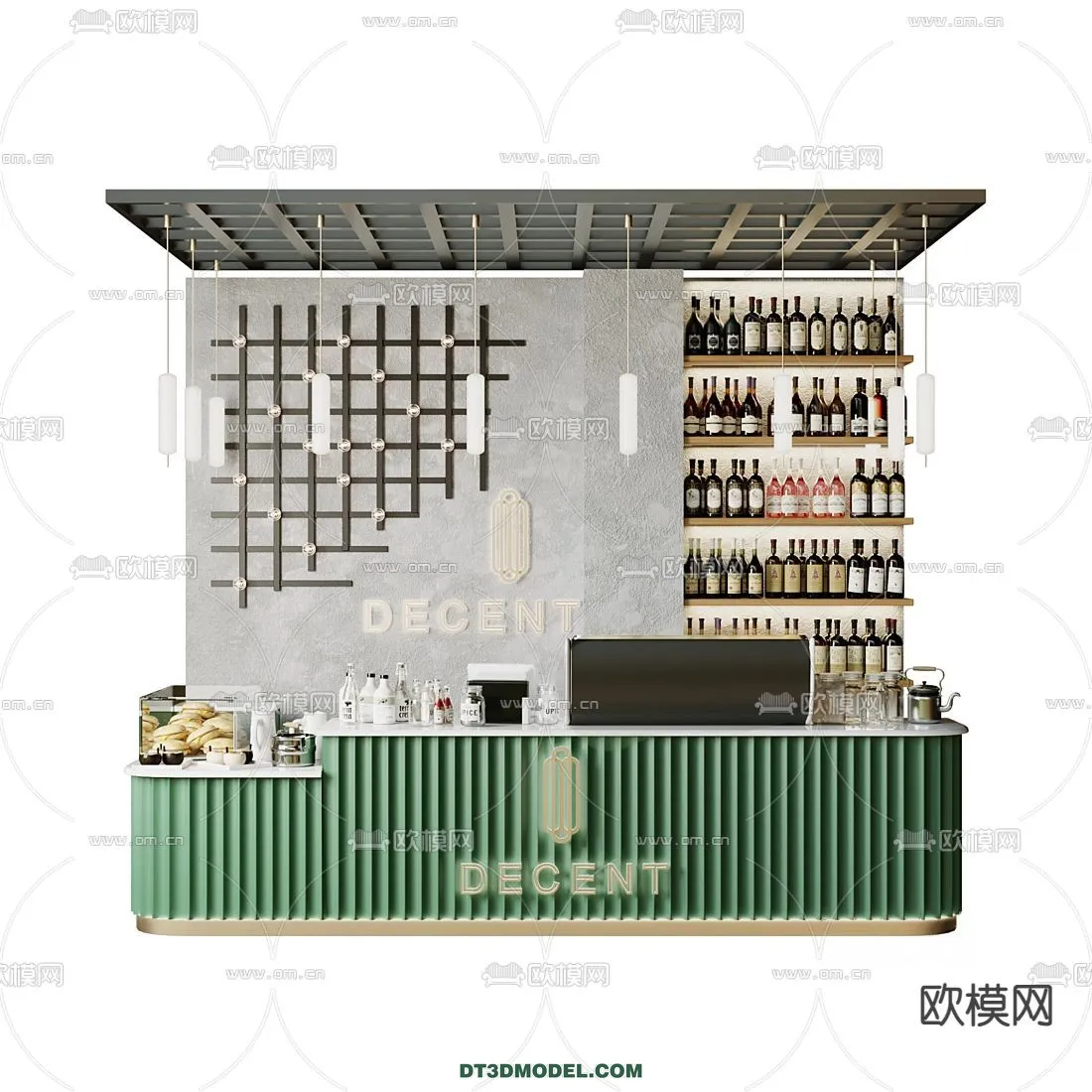 Counter - Bar - Interior Design 3D Model - 033