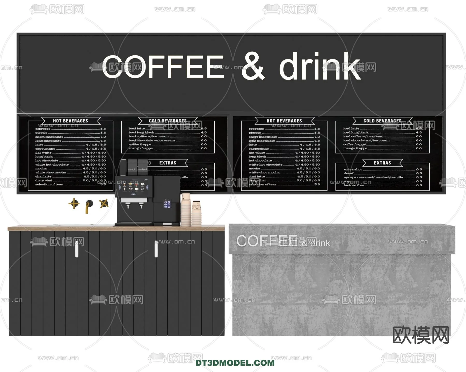 Counter - Bar - Interior Design 3D Model - 035