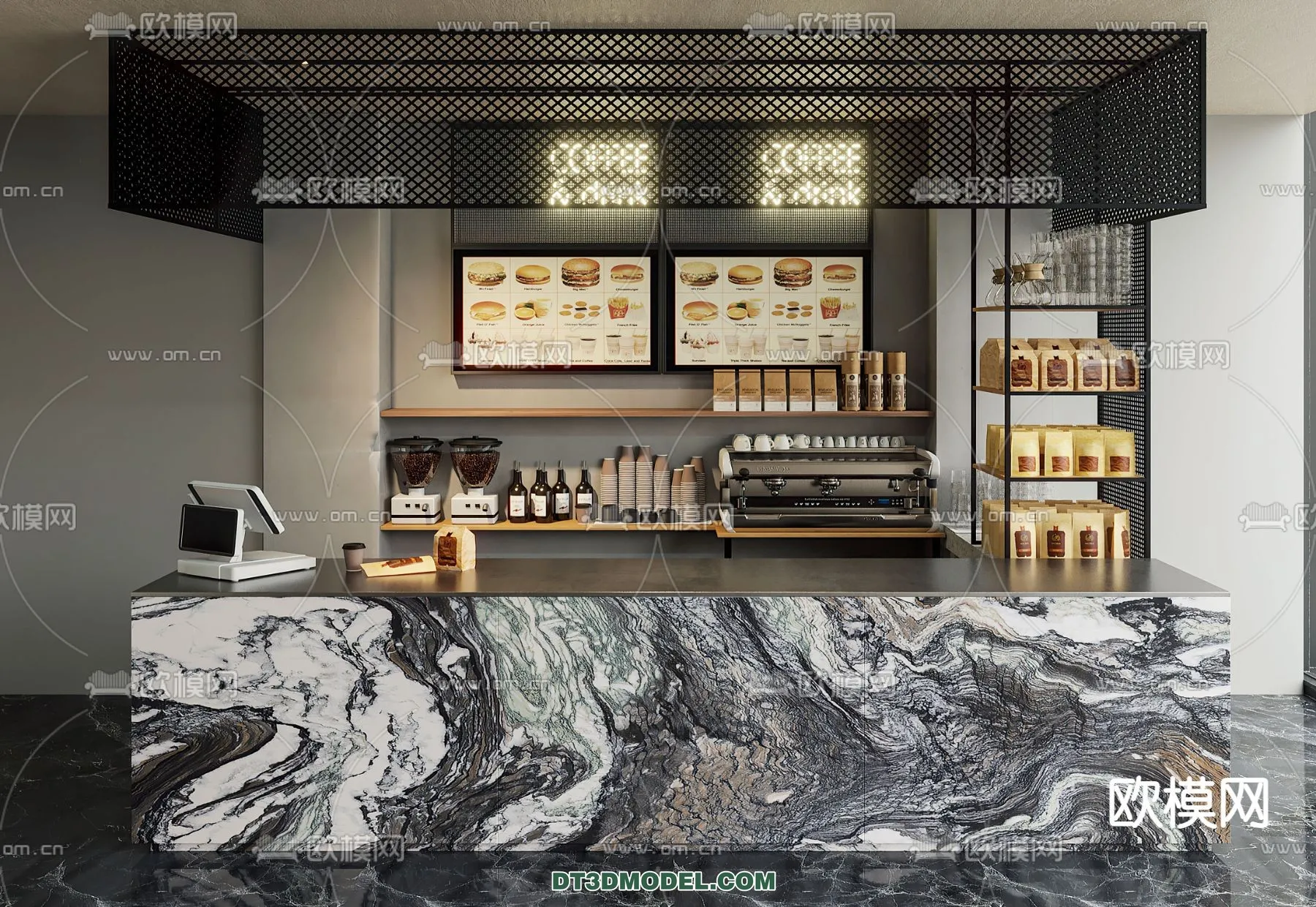 Counter - Bar - Interior Design 3D Model - 038