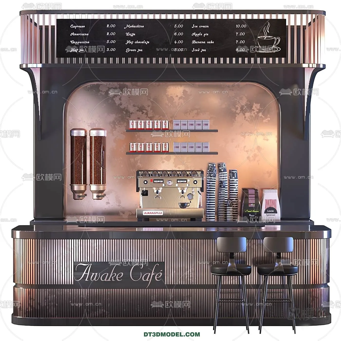 Counter - Bar - Interior Design 3D Model - 039