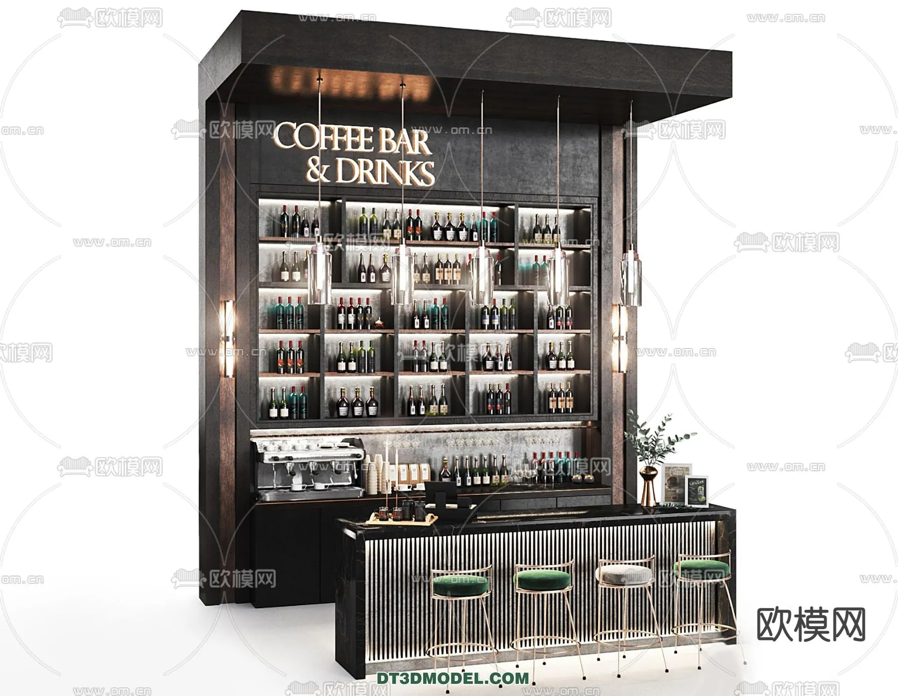 Counter - Bar - Interior Design 3D Model - 041