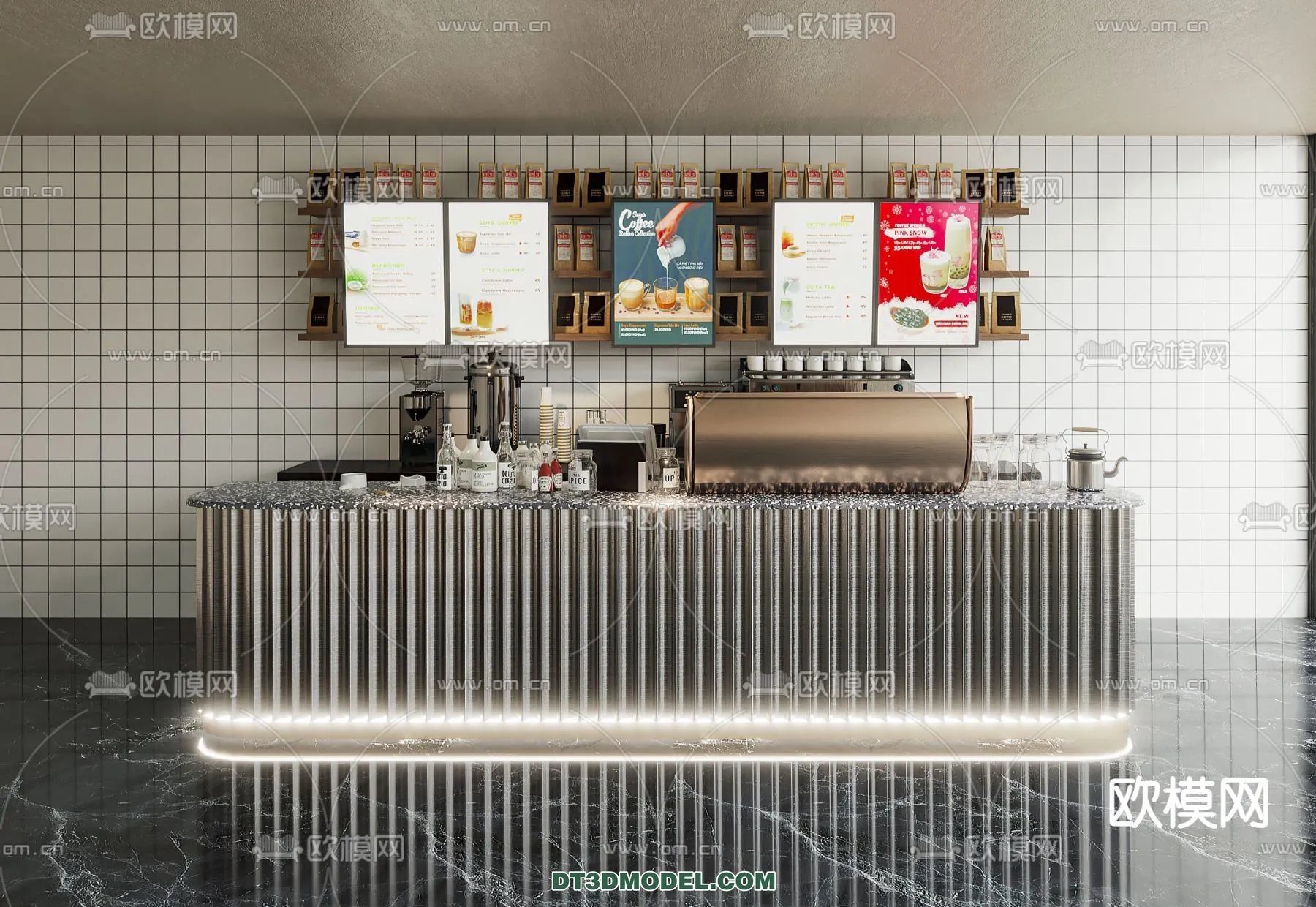 Counter - Bar - Interior Design 3D Model - 044