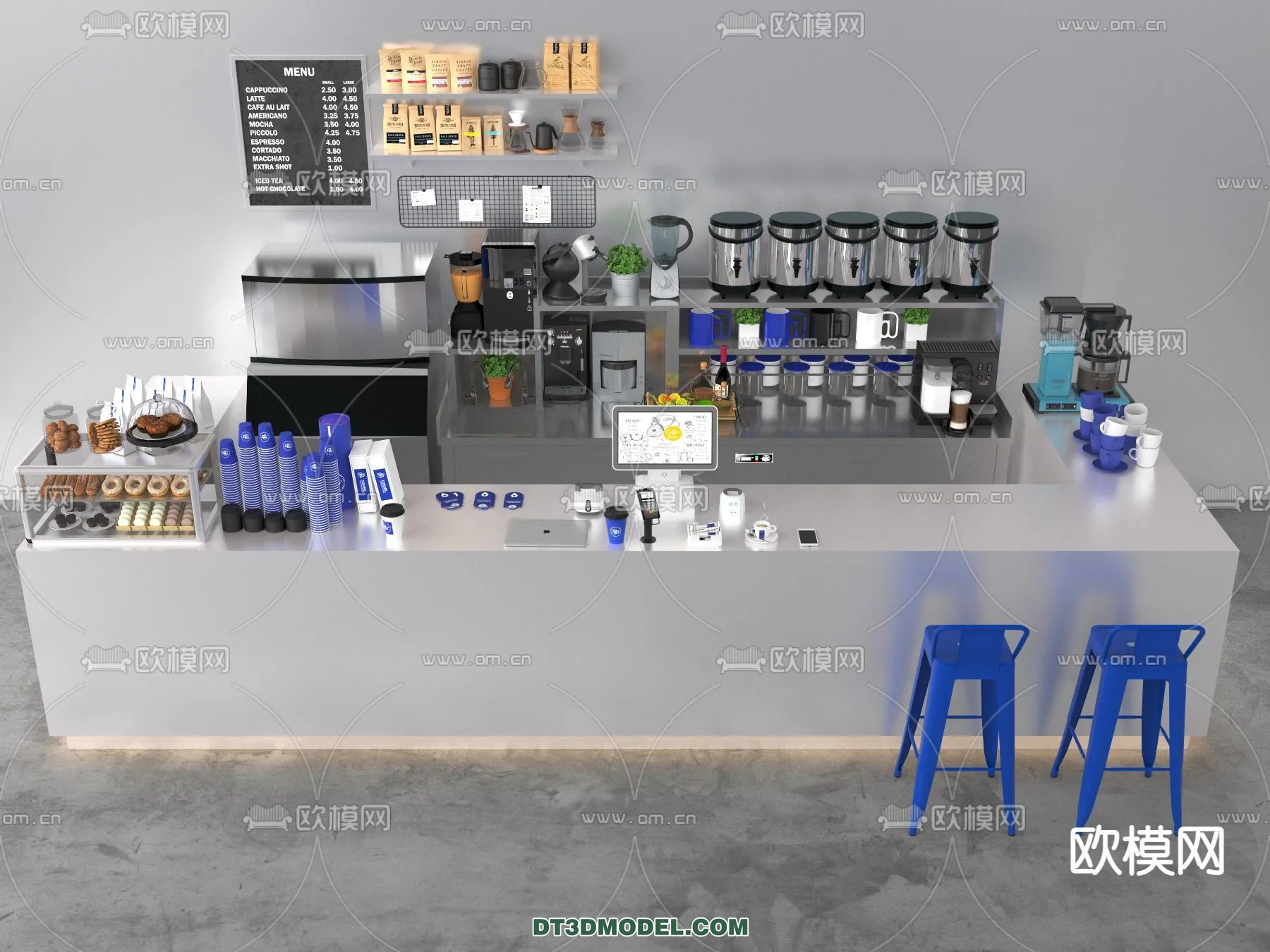 Counter - Bar - Interior Design 3D Model - 048