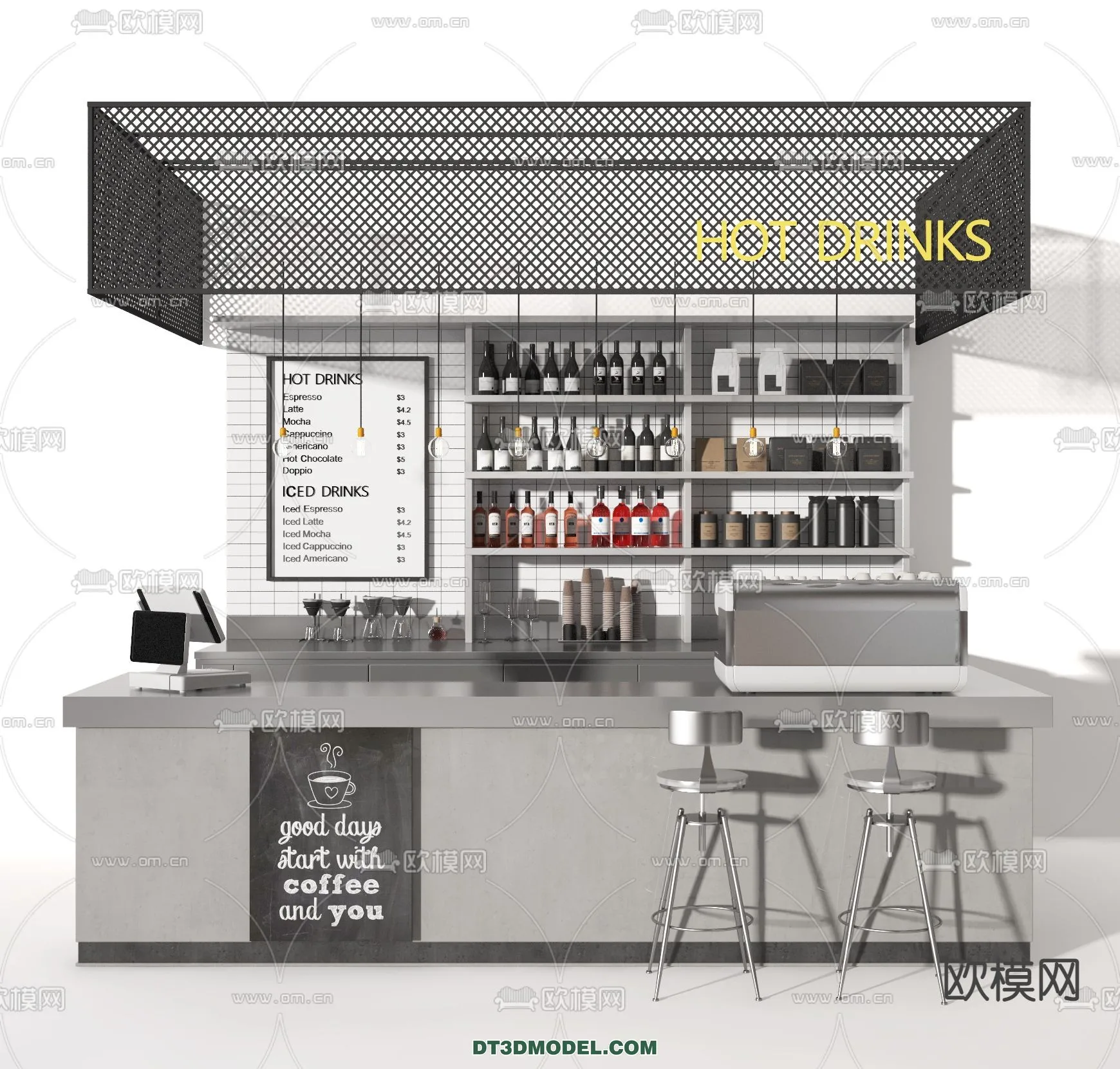 Counter - Bar - Interior Design 3D Model - 050