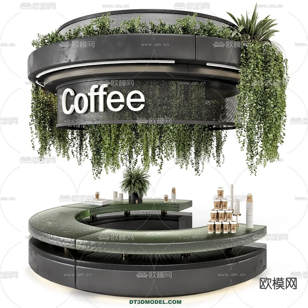 Counter - Bar - Interior Design 3D Model - 053