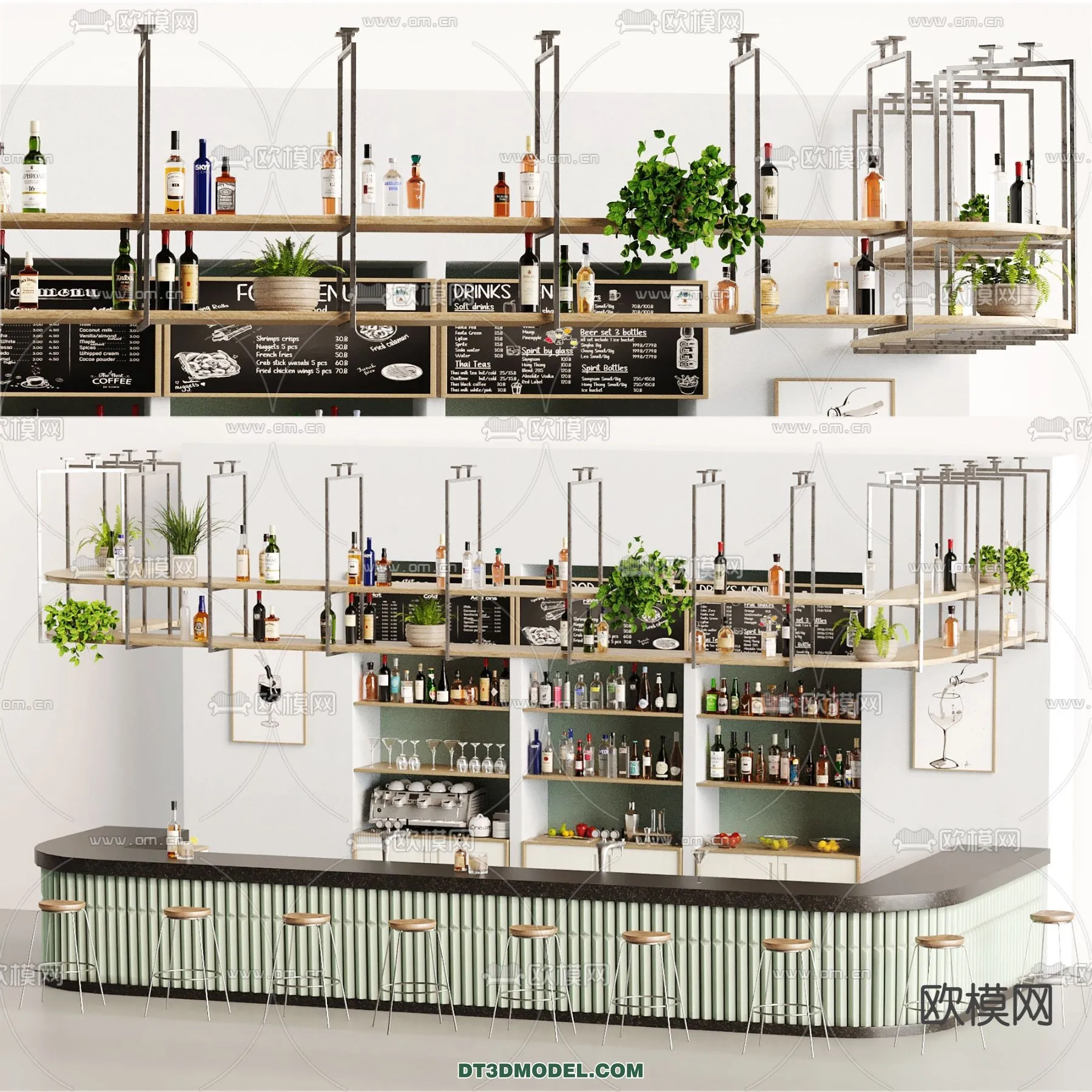 Counter - Bar - Interior Design 3D Model - 056