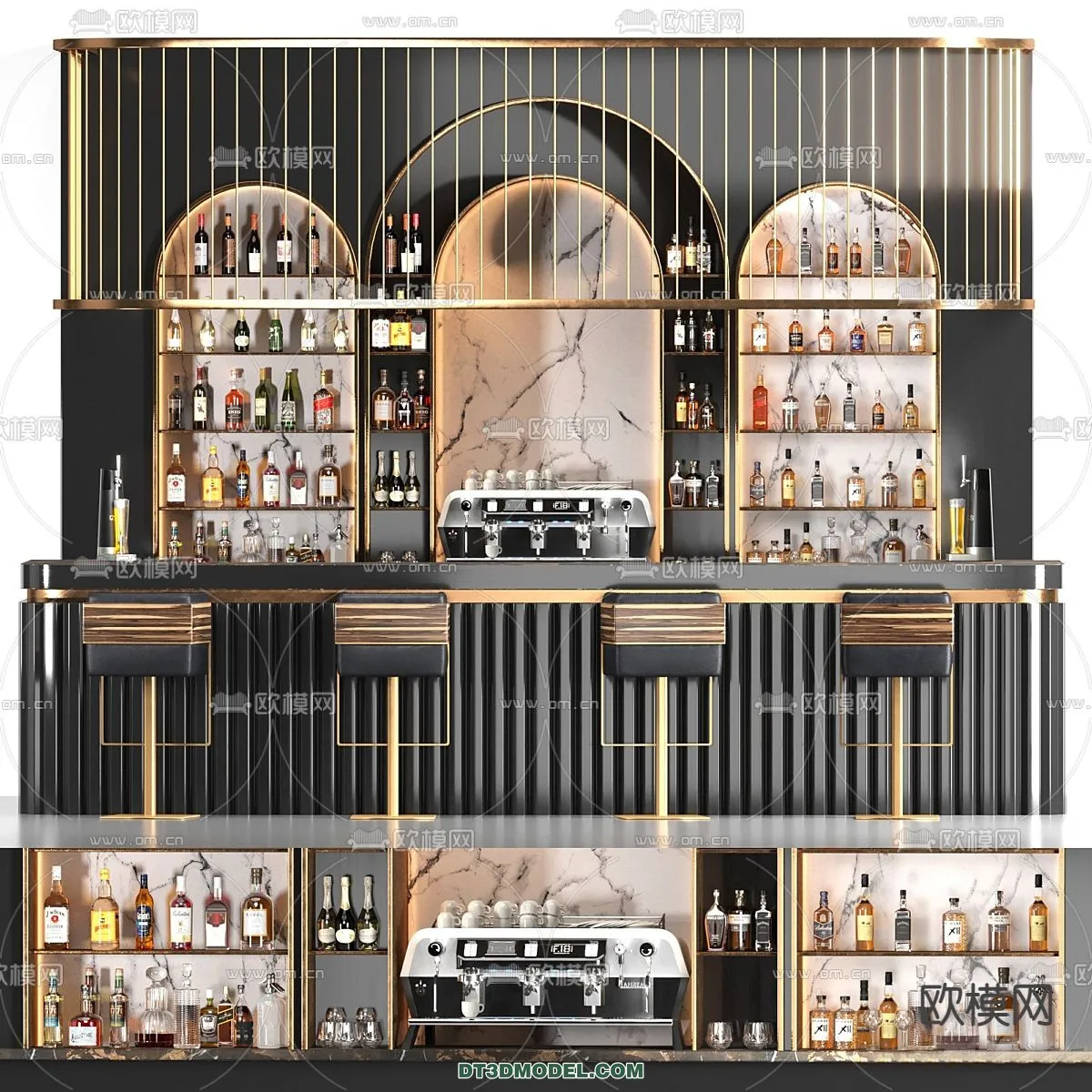 Counter - Bar - Interior Design 3D Model - 058