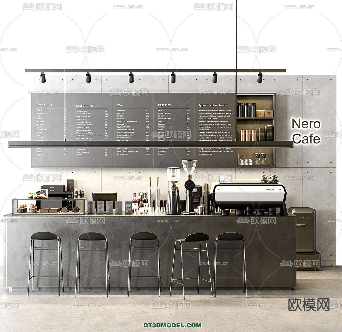 Counter - Bar - Interior Design 3D Model - 060