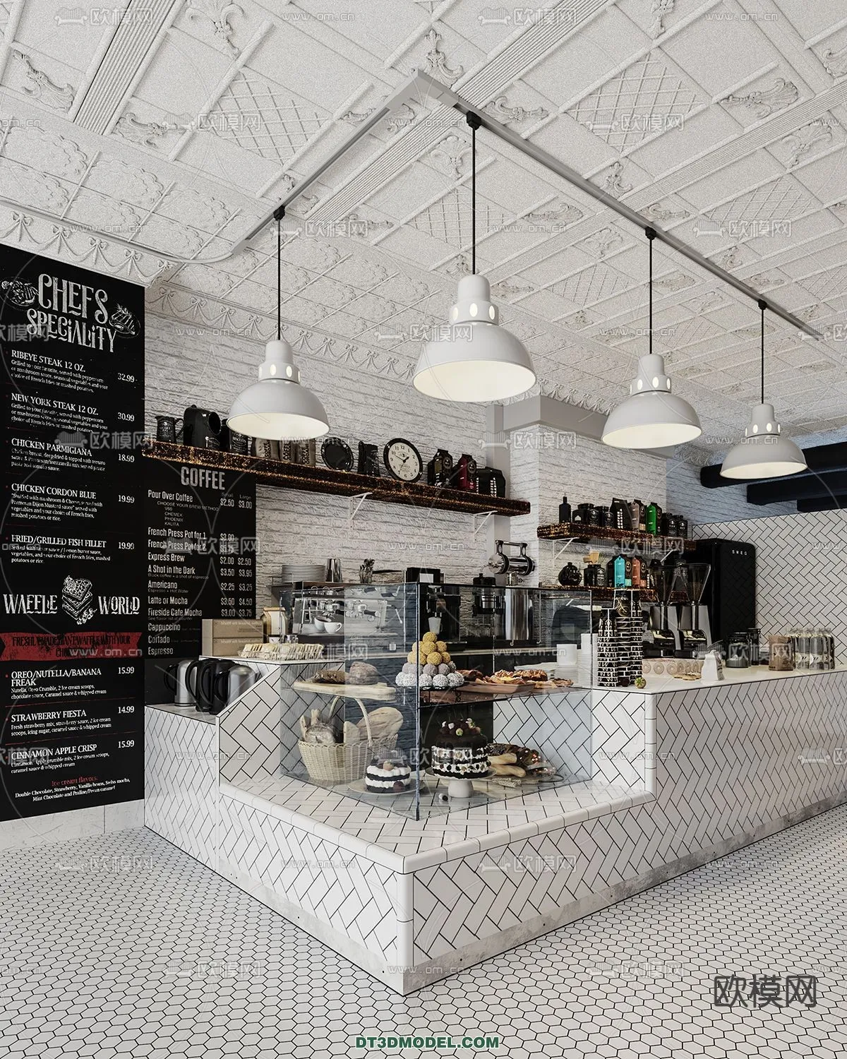 Counter - Bar - Interior Design 3D Model - 064