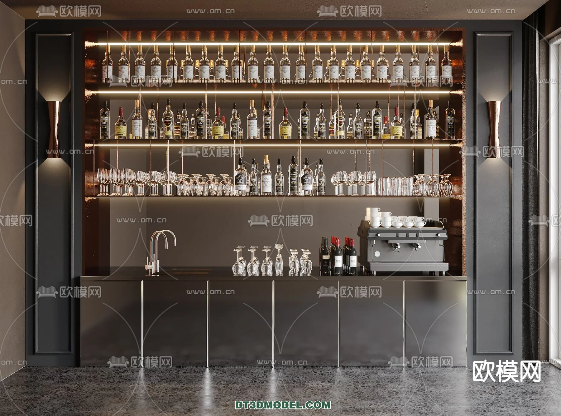 Counter - Bar - Interior Design 3D Model - 067