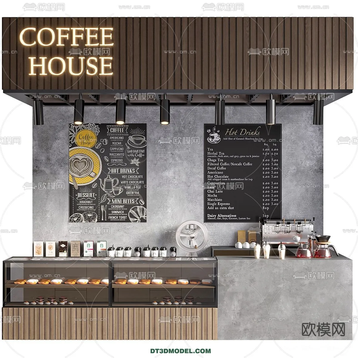 Counter - Bar - Interior Design 3D Model - 074