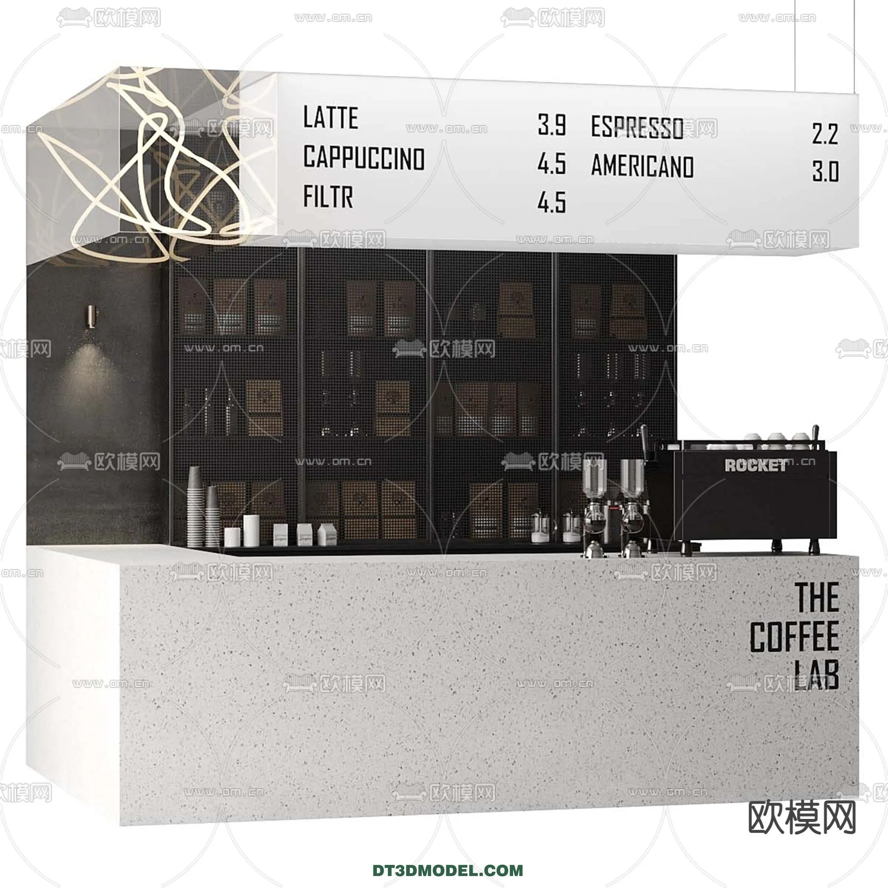 Counter - Bar - Interior Design 3D Model - 075