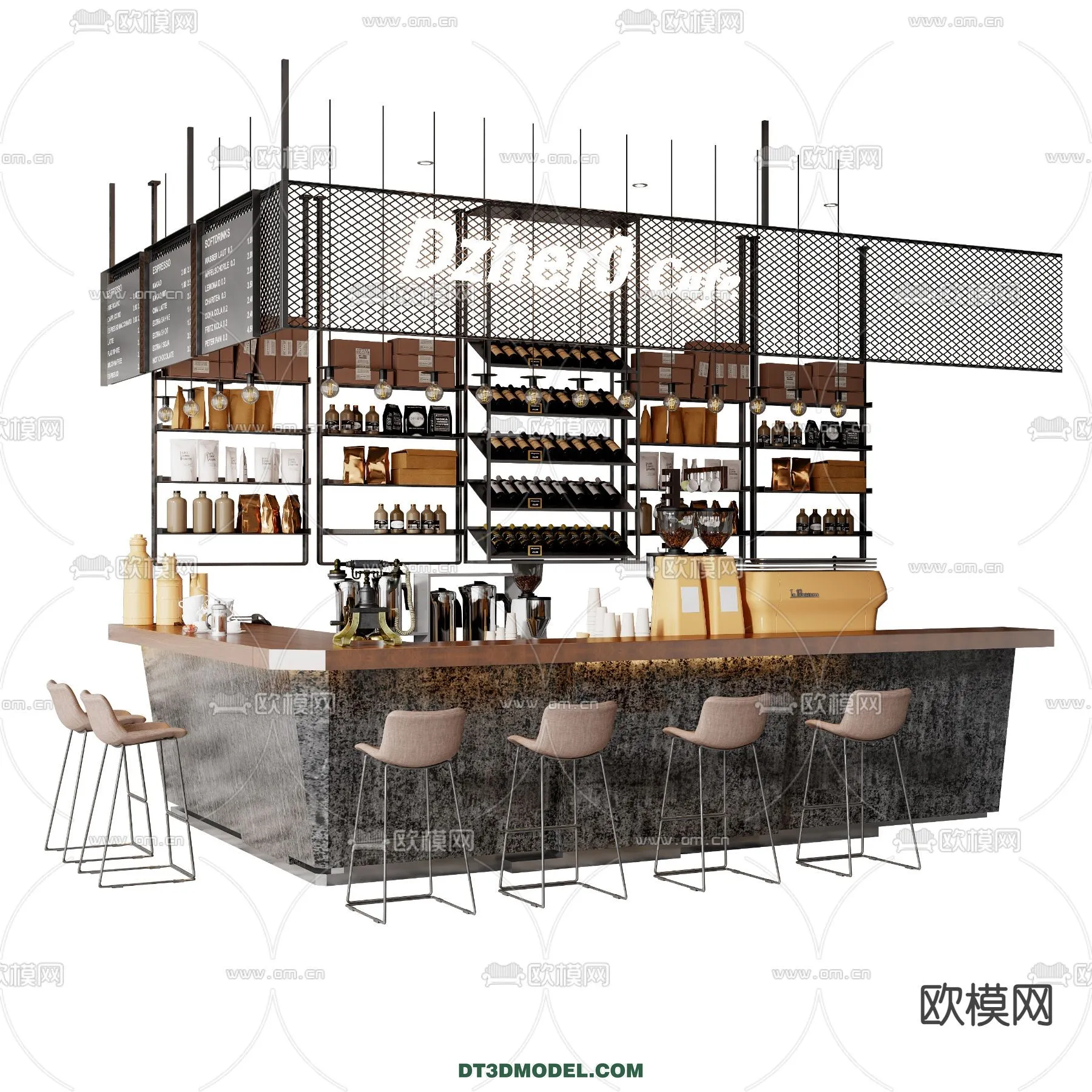 Counter - Bar - Interior Design 3D Model - 081