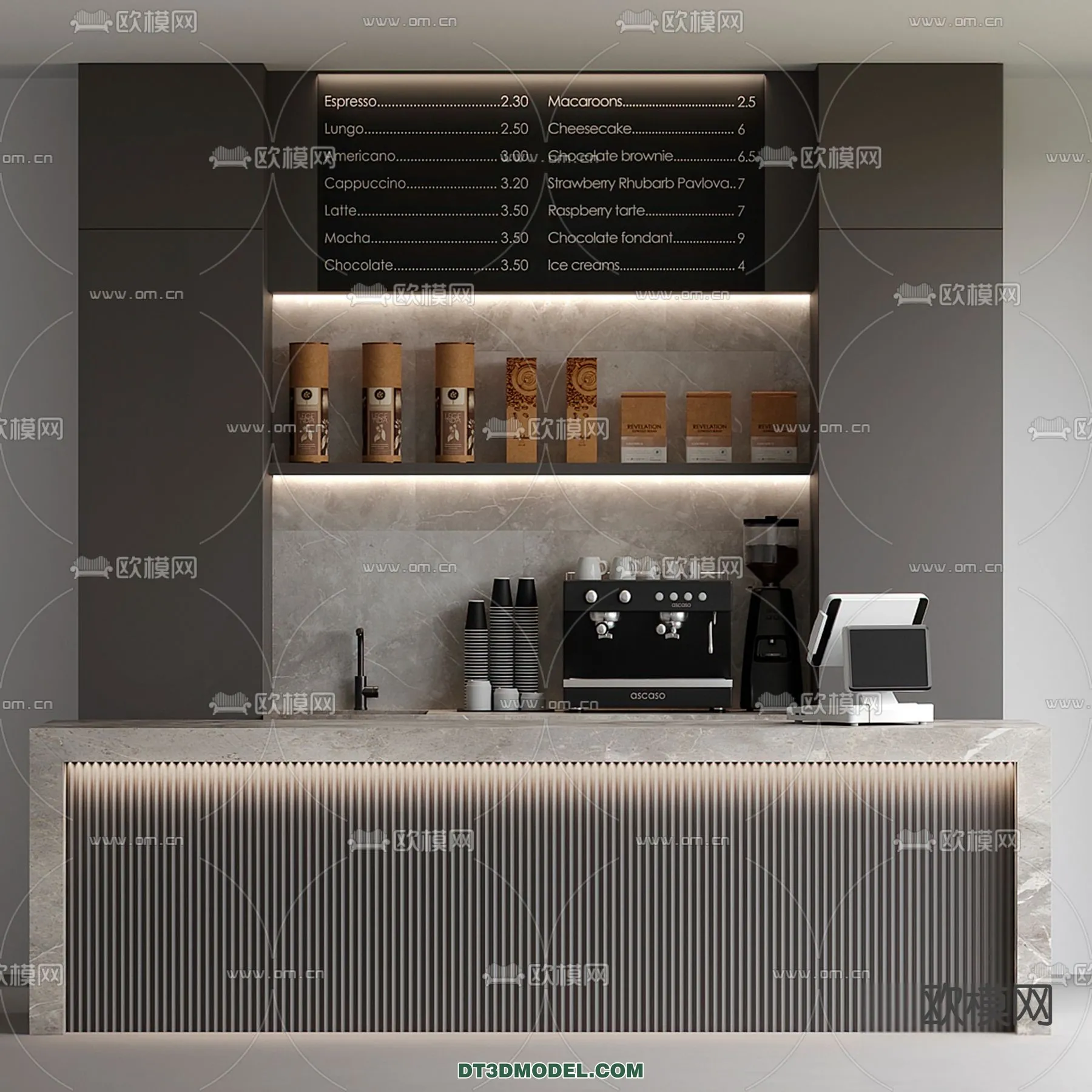 Counter - Bar - Interior Design 3D Model - 085