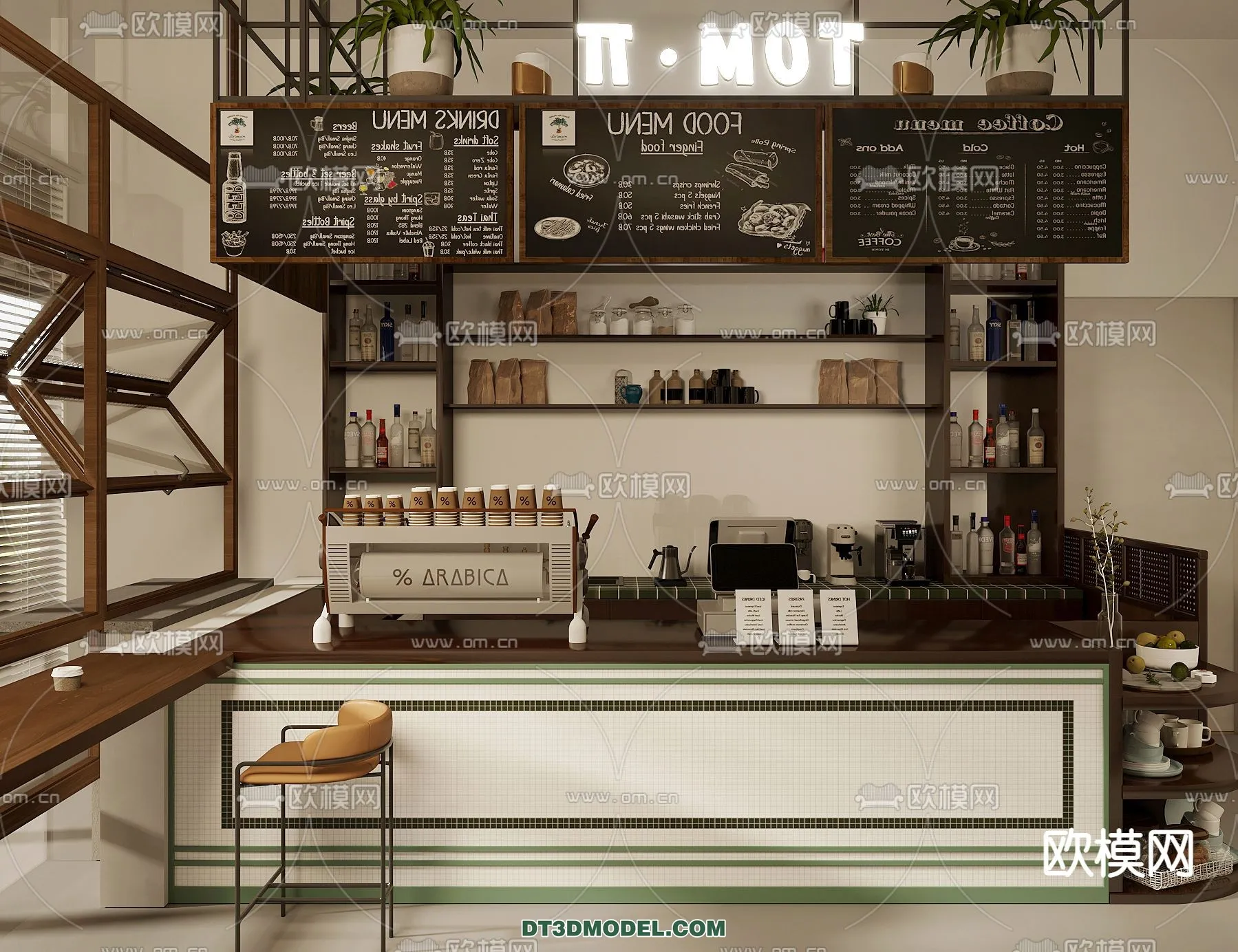 Counter - Bar - Interior Design 3D Model - 086