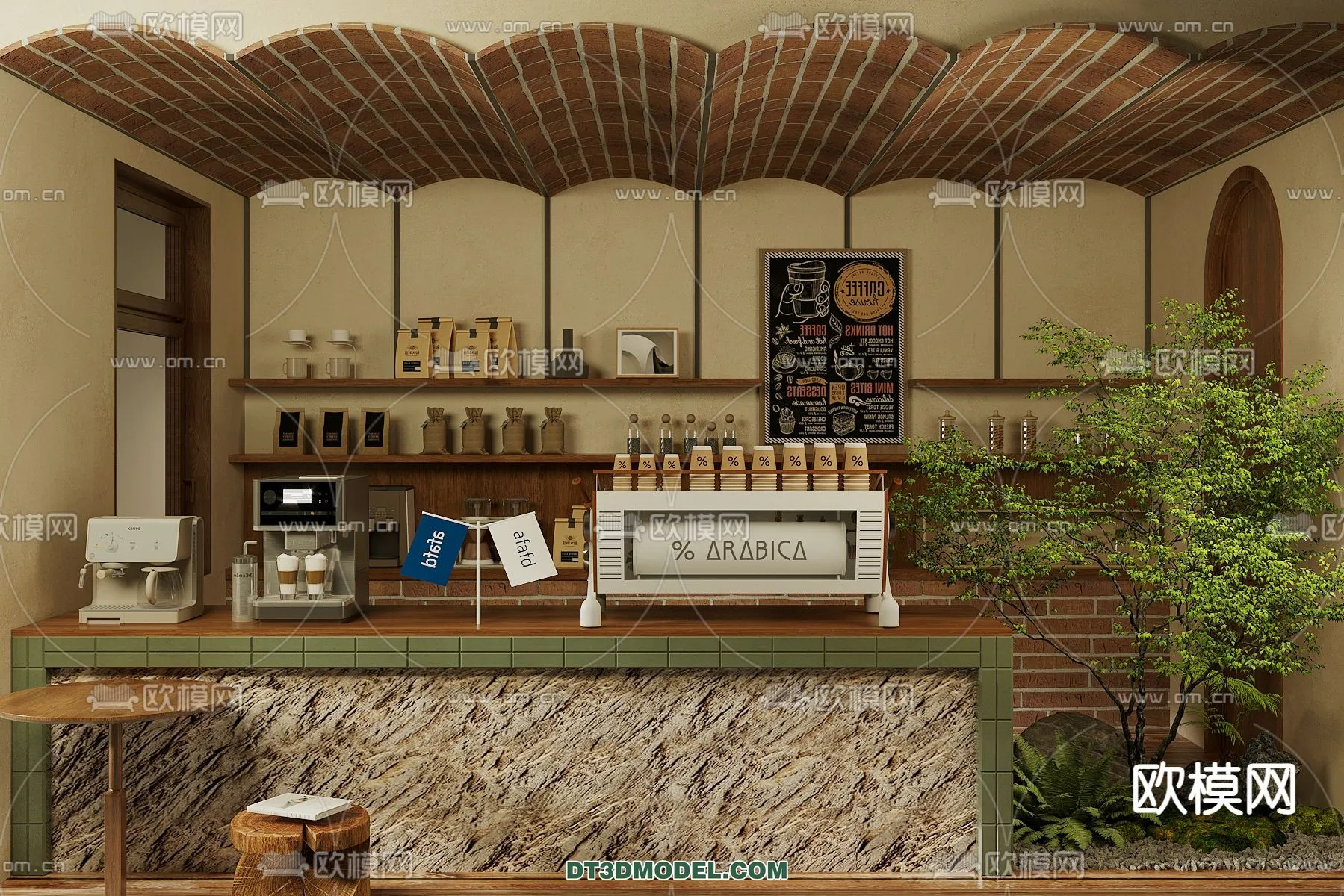 Counter - Bar - Interior Design 3D Model - 088