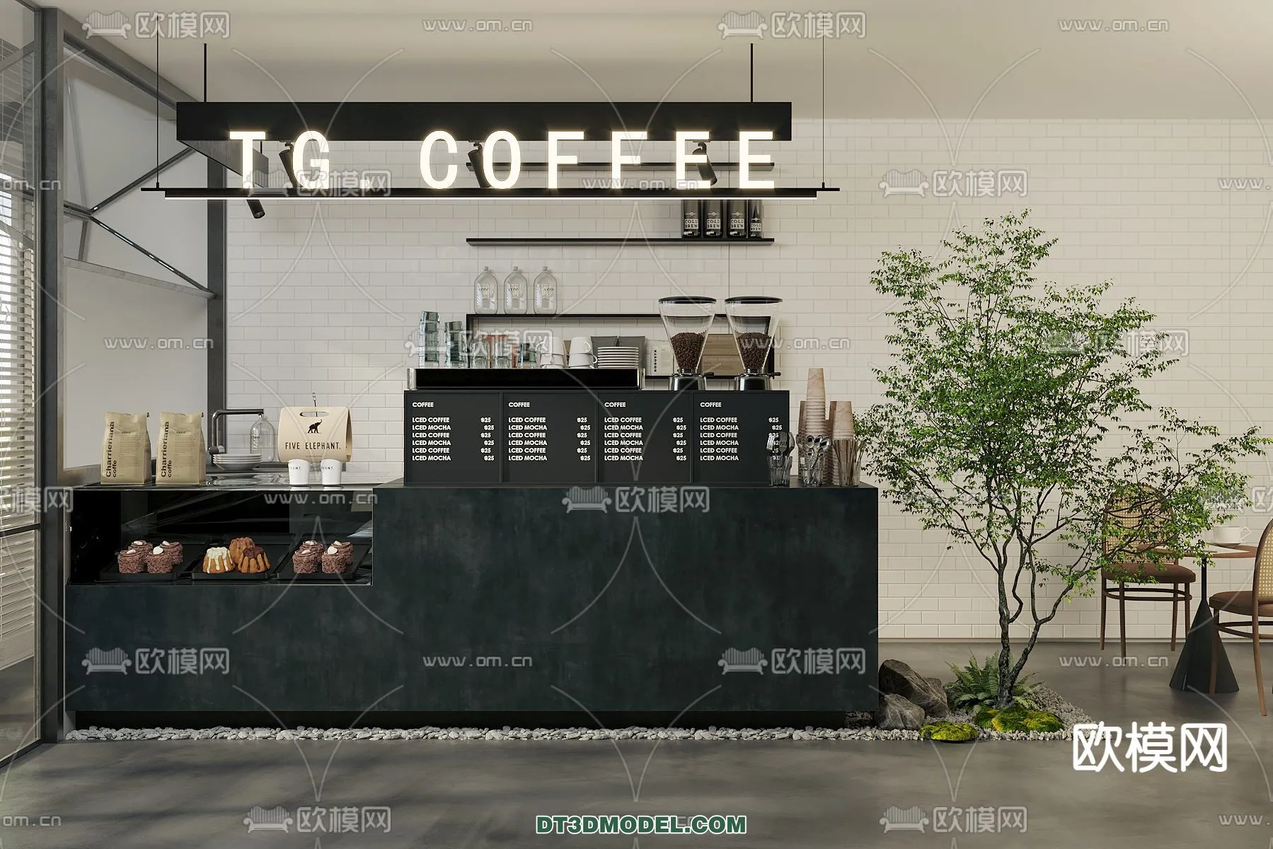 Counter - Bar - Interior Design 3D Model - 090