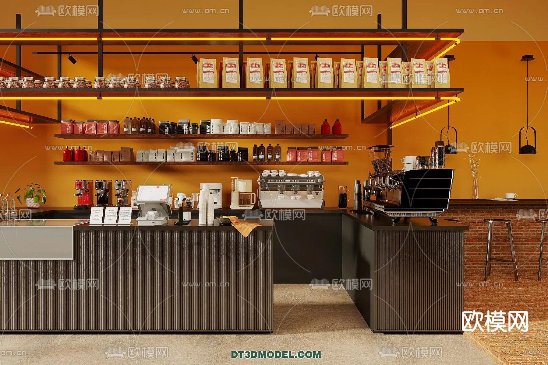 Counter - Bar - Interior Design 3D Model - 091