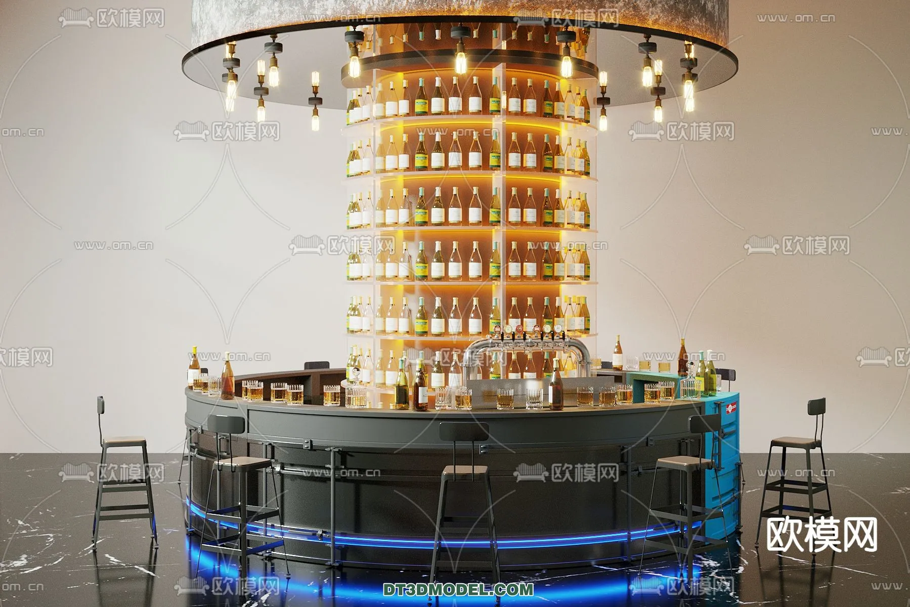 Counter - Bar - Interior Design 3D Model - 092
