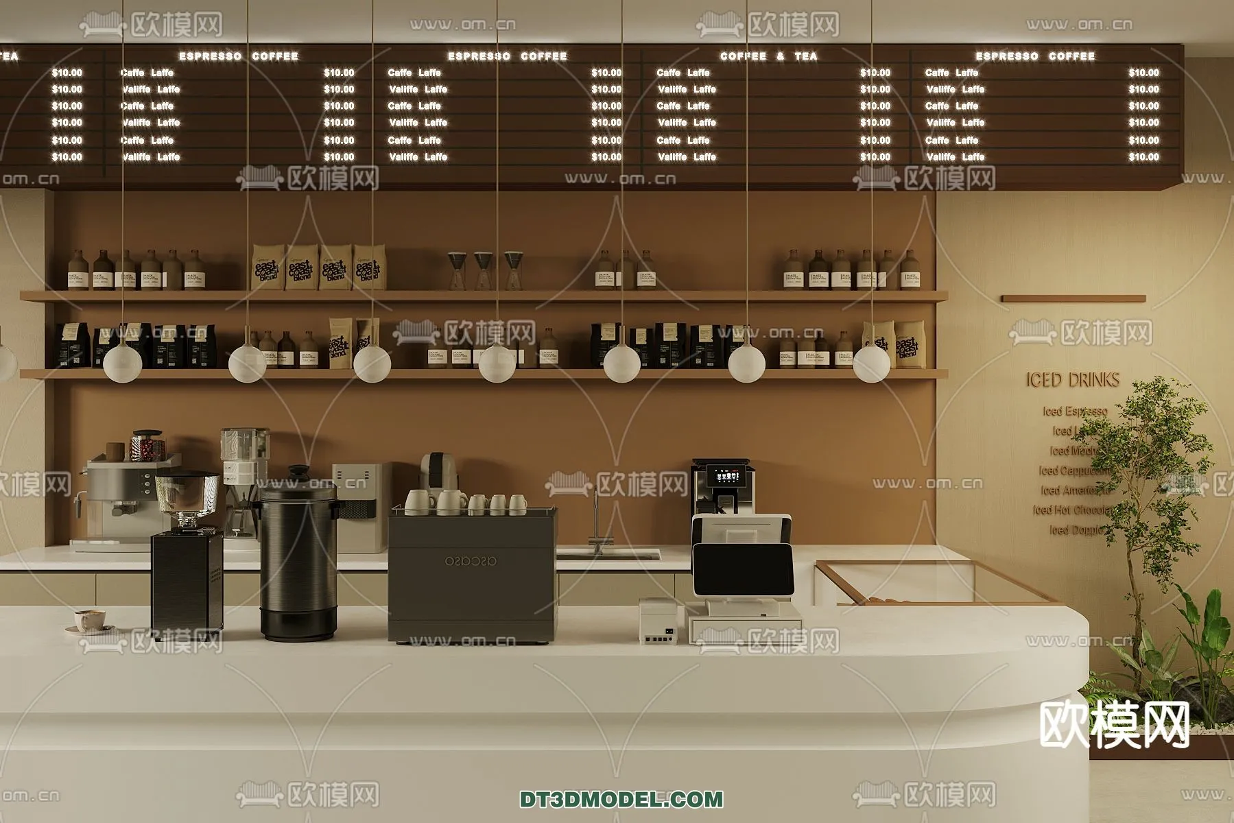 Counter - Bar - Interior Design 3D Model - 094