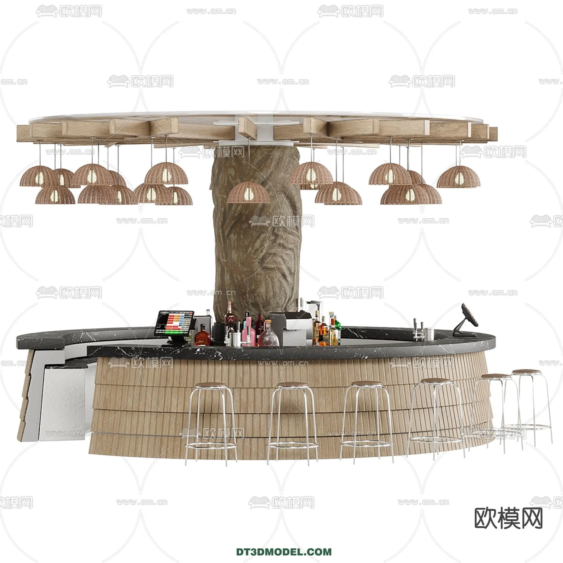 Counter - Bar - Interior Design 3D Model - 096