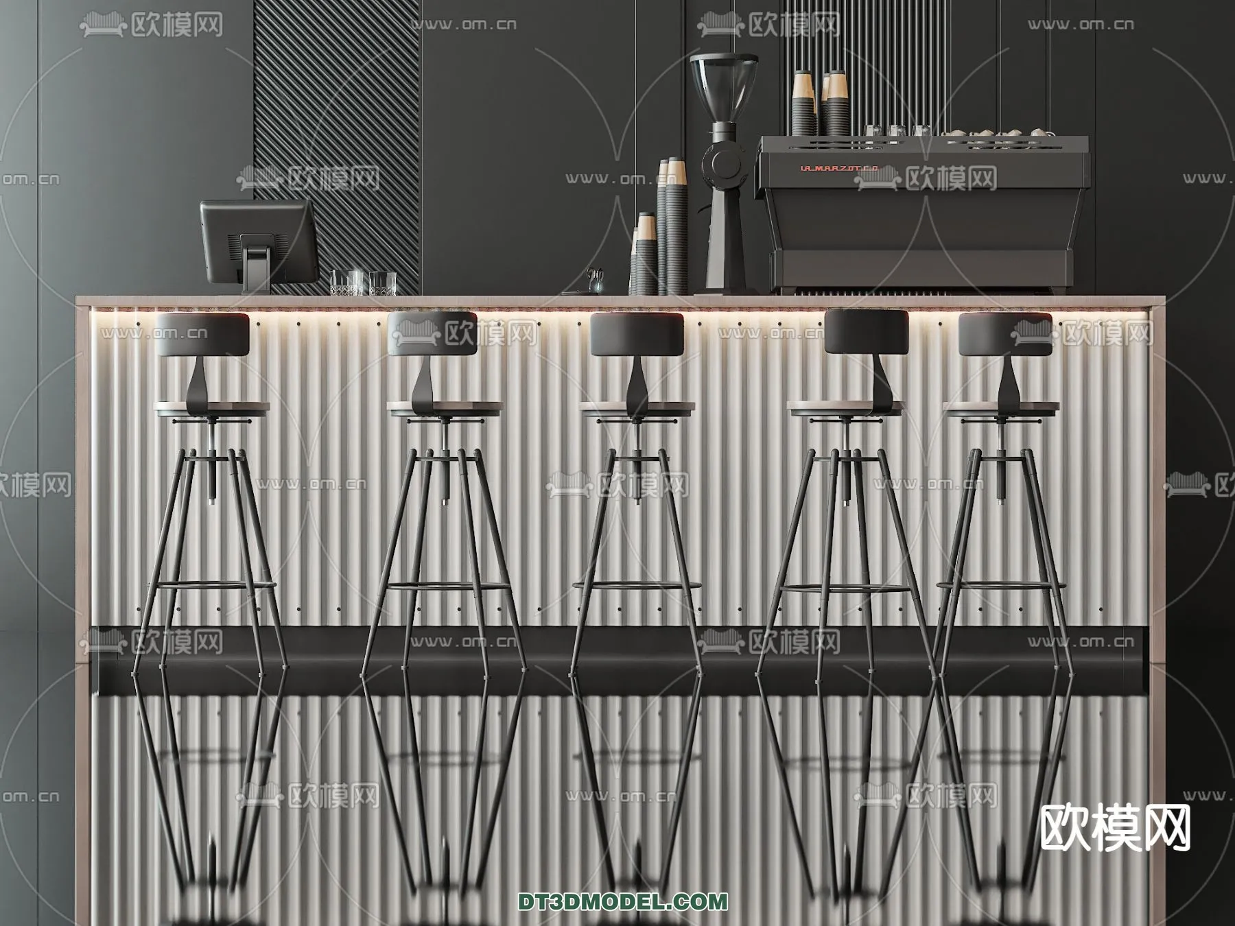 Counter - Bar - Interior Design 3D Model - 102